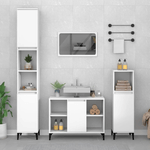 vidaXL Set Mobili da Bagno 3 pz Bianco in Legno Ingegnerizzato