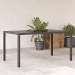 vidaXL Tavolo da Giardino Piano in Vetro Nero 150x90x75 cm Polyrattan