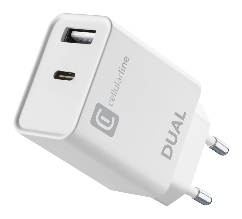 Cellularline-Dual-Charger---iPhone-8-or-later