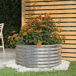 vidaXL Vaso Giardino Acciaio Verniciato a Polvere 80x80x36 cm Argento