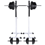 vidaXL Stazione per Squat con Bilanciere e Set di Manubri da 60,5 kg