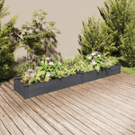 vidaXL Fioriera Giardino con Fodera Grigia 240x45x25 cm Massello Abete