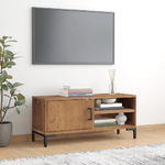 vidaXL Mobile TV Marrone 90x30x40 cm in Legno Massello di Pino