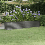 vidaXL Letto Giardino Acciaio Verniciato a Polvere 224x40x36 cm Grigio