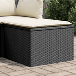 vidaXL Sgabello Giardino con Cuscino Nero 55x55x37 cm in Polyrattan