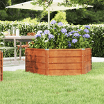 vidaXL Letto Rialzato da Giardino Ruggine 129x129x45 cm Acciaio Corten