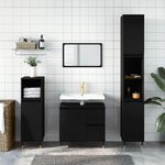 vidaXL Set Mobili da Bagno 3 pz Nero in Legno ingegnerizzato