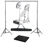 vidaXL Kit per Studio Fotografico con Set di Luci e Fondale