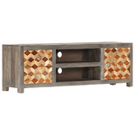 vidaXL Mobile Porta TV Grigio 120x30x40 cm in Legno Massello di Mango