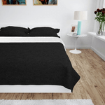 Copriletto Double-Face Trapuntato 170x210 cm Nero e Bianco