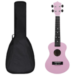 vidaXL Set Ukulele Soprano con Borsa per Bambini Rosa 23"