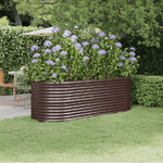 vidaXL Letto Giardino Acciaio Verniciato a Polvere 224x80x68cm Marrone