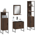 vidaXL Set Mobili da Bagno 4 pz Rovere Marrone in Legno Multistrato