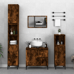 vidaXL Armadietto Bagno Rovere Fumo 30x30x190 cm in Legno ingegnerizzato