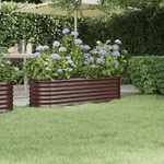 vidaXL Letto Giardino Acciaio Verniciato a Polvere 152x40x36cm Marrone