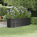 vidaXL Letto da Giardino in Acciaio a Polvere 224x80x68 cm Antracite