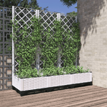 vidaXL Fioriera da Giardino con Graticcio Bianco 120x40x121,5 cm PP