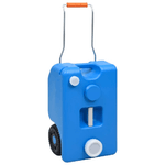 vidaXL Serbatoio d'Acqua con Ruote per Campeggio 25 L Blu