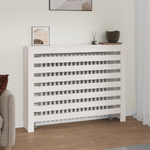 Copertura Termosifone Bianca 108,5x19x84 cm Legno Massello Pino