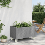 vidaXL Fioriera da Giardino con Ruote Grigio Chiaro 80x50x54 cm in PP