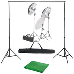 vidaXL Kit per Studio Fotografico con Set di Luci e Fondale