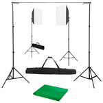 vidaXL Kit per Studio Fotografico con Luci Softbox e Fondali
