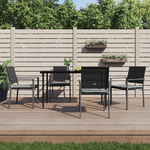 vidaXL Sedie da Giardino con Cuscini 4pz Nere 54x62,5x89 cm Polyrattan