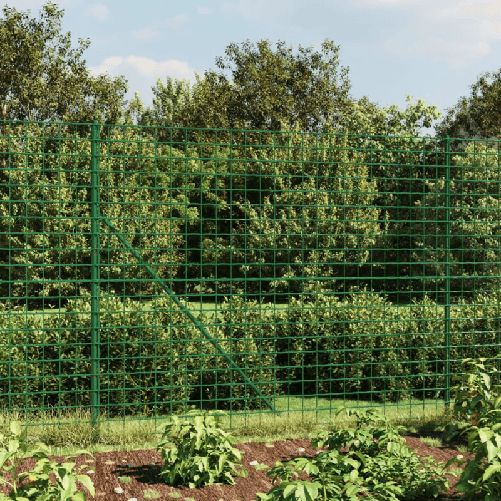 vidaXL Recinzione Metallica con Picchetti Ancoraggio Verde 1,6x25 m