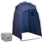 vidaXL Toilette Portatile da Campeggio con Tenda 10+10 L