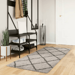 vidaXL Tappeto Shaggy a Pelo Lungo Moderno Beige e Antracite 80x200 cm