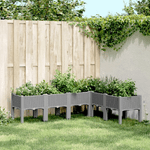 vidaXL Fioriera da Giardino con Gambe Grigio Chiaro 160x120x42 cm PP