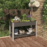 vidaXL Fioriera Rialzata Giardino con Ripiano Grigia 120x50x75 cm WPC