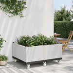 vidaXL Fioriera da Giardino con Ruote Bianca 100x80x54 cm in PP