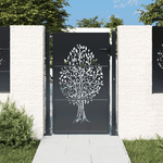 vidaXL Cancello Giardino Antracite 105x155 cm in Acciaio Design Albero