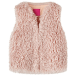 Gilet da Bambina in Pelliccia Sintetica Rosa Chiaro 128