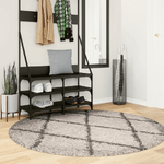 vidaXL Tappeto Shaggy a Pelo Lungo Beige e Antracite Ø 160 cm