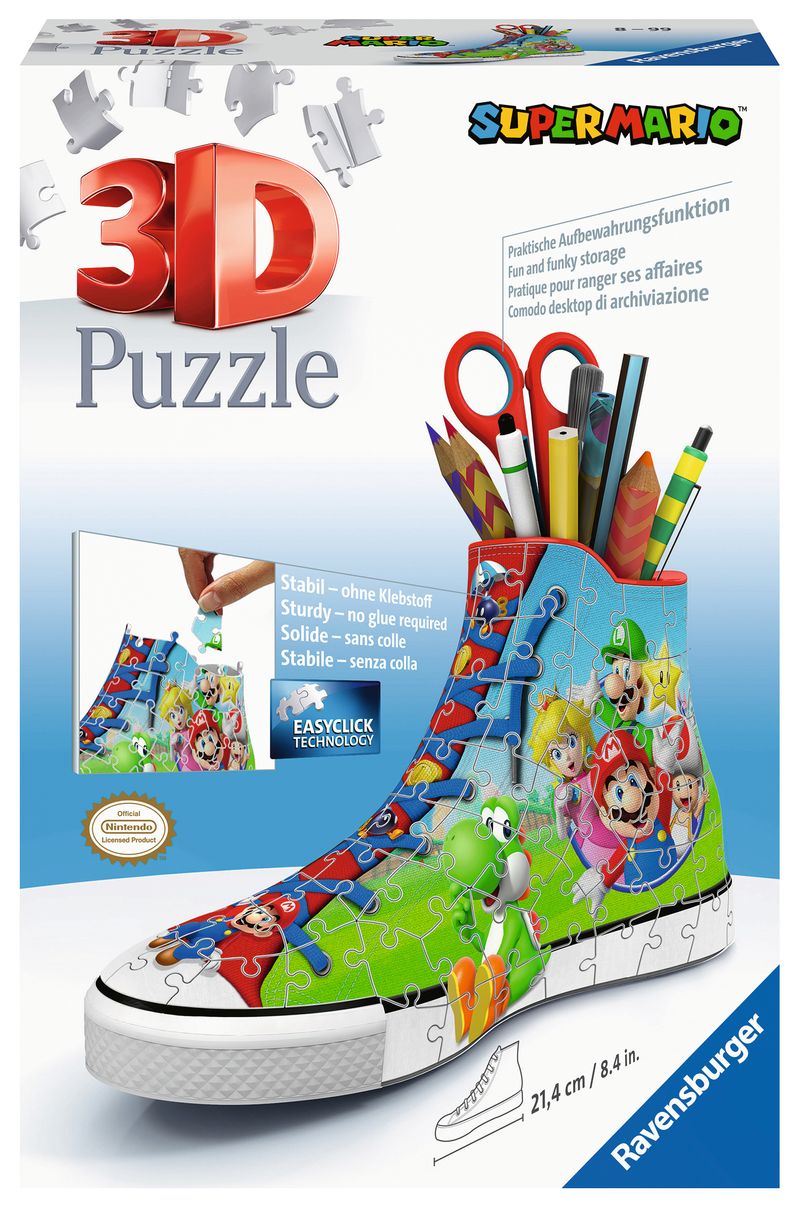 Ravensburger-3D-Puzzle-Sneaker-di-Super-Mario-Portapenne-108-Pezzi