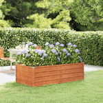 vidaXL Letto Rialzato da Giardino Ruggine 160x80x45 cm Acciaio Corten