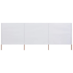 vidaXL Paravento a 3 Pannelli in Tessuto 400x160 cm Bianco Sabbia