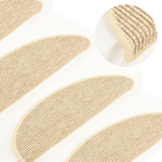 vidaXL Tappeti Adesivi per Scale 15 pz 56x17x3 cm Beige Chiaro