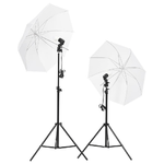 vidaXL Kit di Illuminazione da Studio con Treppiedi e Ombrelli