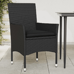 vidaXL Sedie da Giardino con Cuscini 2 pz Nere in Polyrattan