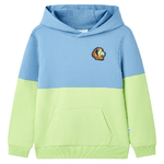 Felpa con Cappuccio per Bambini Blu e Giallo Tenue 116