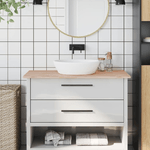 vidaXL Piano Bagno 100x50x1,5 cm in Legno Massello di Faggio