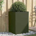 vidaXL Fioriera Verde Oliva 52x48x75 cm in Acciaio Laminato a Freddo