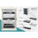 Digitus 10 inch network bundle -  including 9U cabinet -  grey shelf -  PDU -  8-port switch -  CAT 6 patch panel