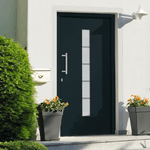 vidaXL Porta d'Ingresso in Alluminio e PVC Antracite 110x210 cm