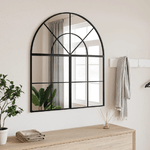 vidaXL Specchio da Parete Nero 80x40 cm Arco in Ferro