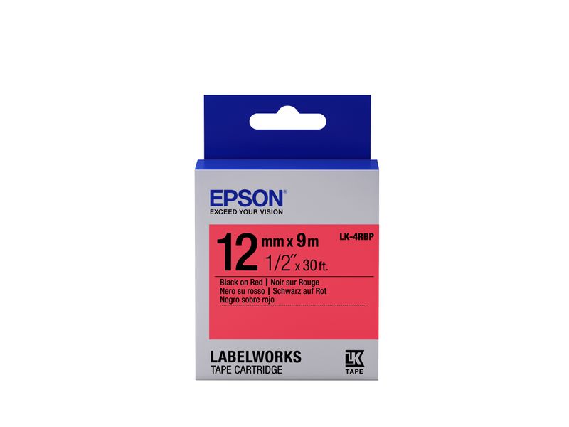 Epson-Nastro-fondo-Pastello-Rosso-per-testo-Nero-12-9-LK-4RBP