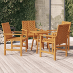 vidaXL Sedie da Pranzo da Giardino 4pz Legno Massello di Acacia